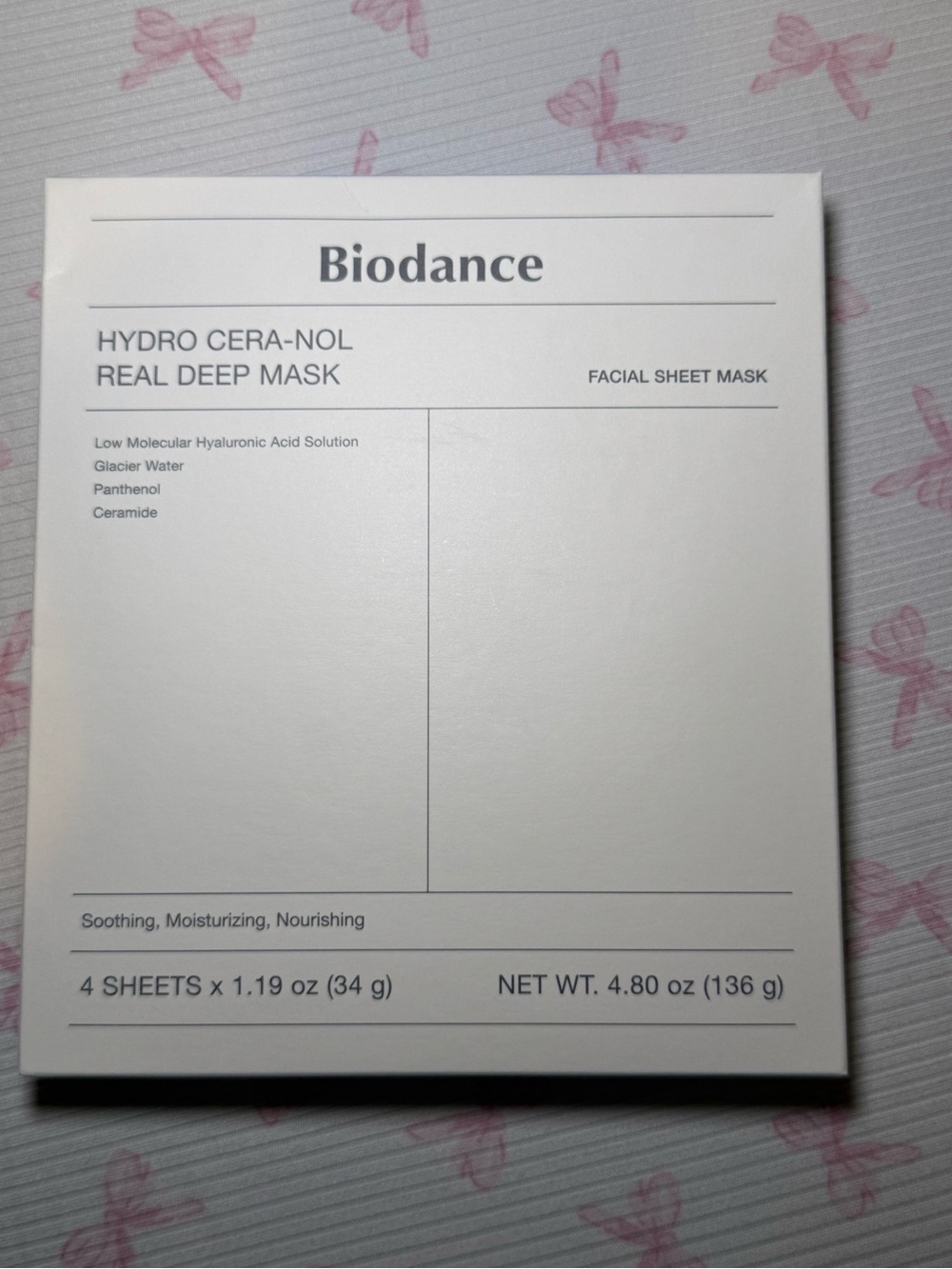 Hydro Cera-Nol Real Deep Mask – White Moisturizing Sheet Mask (4 Sheets)
